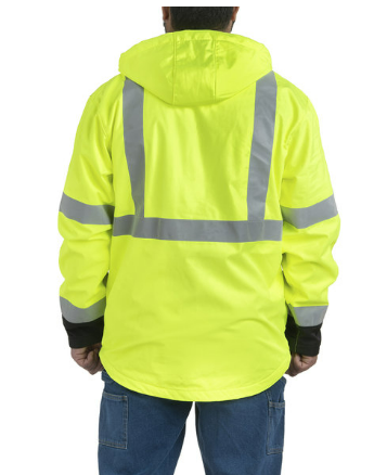 Berne Men's Hi-Vis Class 3 Hooded Softshell Jacket - Tall Size
