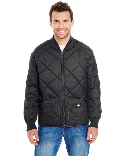 Dickies Men's Diamond Quilted Nylon Jacket – Water-Resistant, Durable