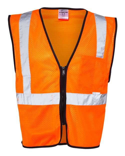 Double-Pocket Zippered Economy Class 2 Vest - Kishigo | Lightweight and ANSI Compliant Kishigo Small Orange