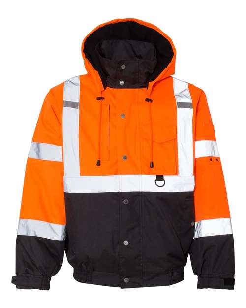 Ripstop Bomber Jacket - Kishigo | Durable, Waterproof, and High-Visibility Kishigo Small Orange/ Black