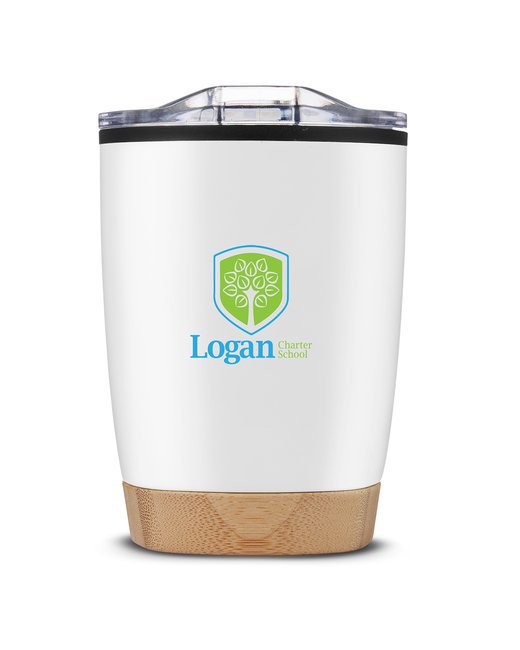 Custom 12oz Symmetry Tumbler with Bamboo Base – Hot & Cold Ready Show Off Your Threads Printing Company White 50