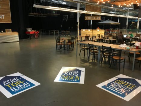 Custom Floor Decal Logo Printing – Durable & Easy Application for Business Show Off Your Threads