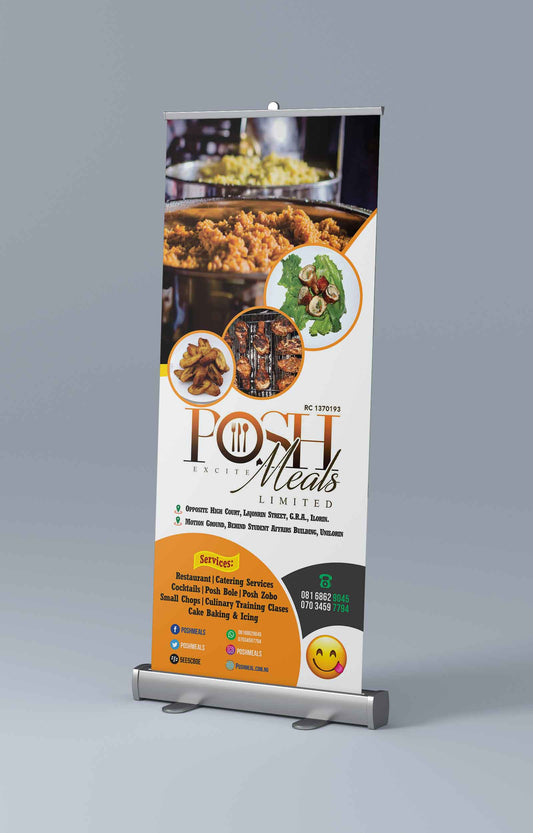 Design custom roll-up retractable banners online, perfect for events and promotions, with fast shipping available.