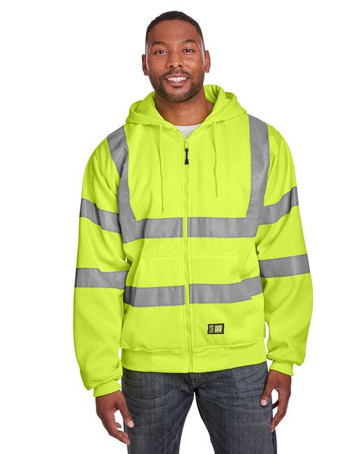 Berne Men's Hi-Vis Class 3 Lined Hooded Sweatshirt – Safety and Warmth in One Berne Medium Yellow