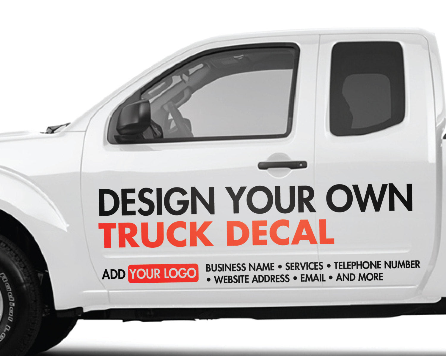 Eye-catching promotional car decals for a product launch, designed online with rapid turnaround shipping.