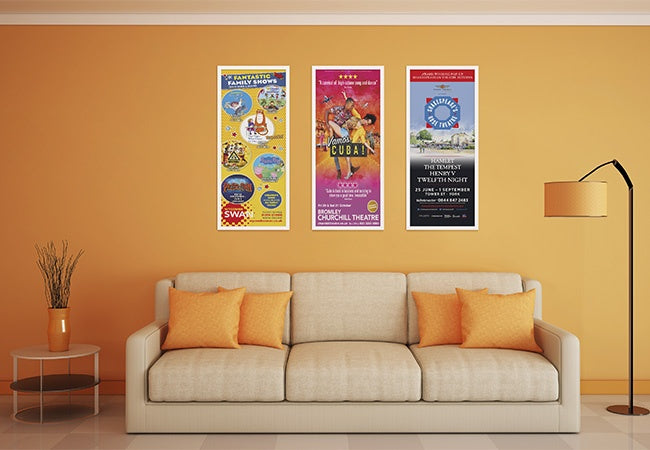 Custom trade show poster with compelling images and concise descriptions of company products, designed to capture attention and generate leads at industry events, printed on tear-resistant synthetic poster material.